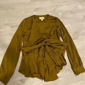 Anthropology blouse wrap around waist